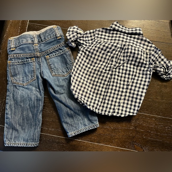 Infant baby 3-6M gap & Janie and Jack brand outfit - button down shirt & jeans - Picture 6 of 10